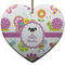 Butterflies Ceramic Flat Ornament - Heart (Front)