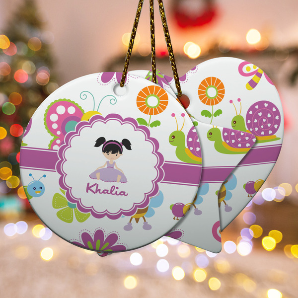 Custom Butterflies Ceramic Ornament w/ Name or Text