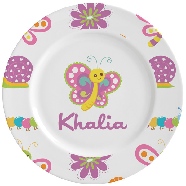 Custom Butterflies Ceramic Dinner Plates (Set of 4) (Personalized)