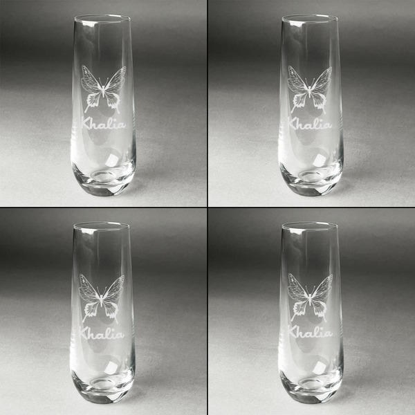 Butterflies Champagne Flute - Set of 4 - Approval