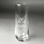 Butterflies Champagne Flute - Stemless Engraved - Single (Personalized)