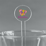Butterflies 5.5" Round Plastic Stir Sticks - Clear (Personalized)
