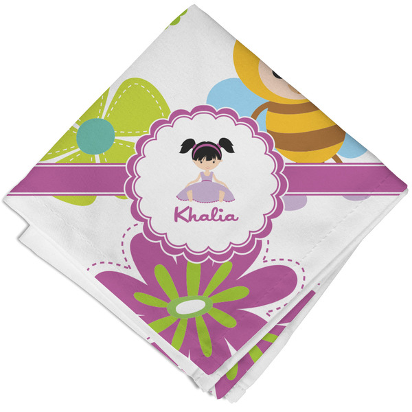 Custom Butterflies Cloth Cocktail Napkin - Single w/ Name or Text