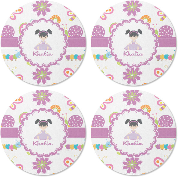 Butterflies Coaster Round Rubber Back - Apvl
