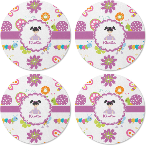 Butterflies Coaster Round Rubber Back - Apvl