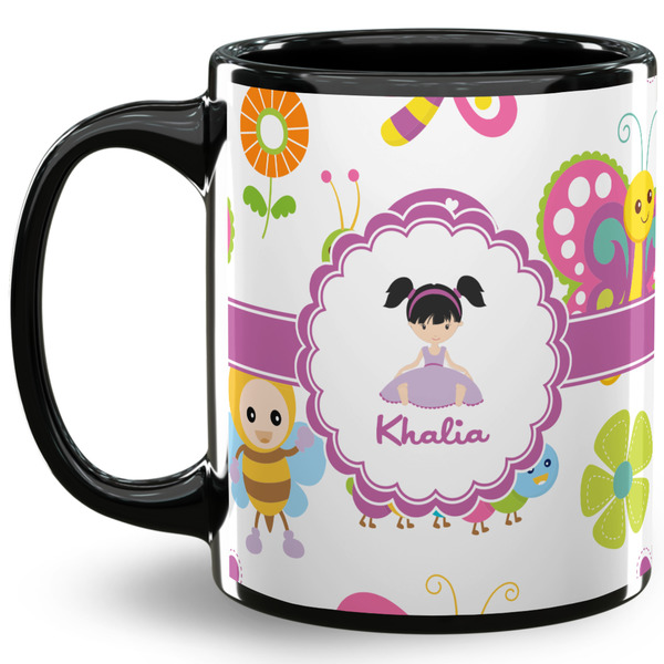 Custom Butterflies 11 Oz Coffee Mug - Black (Personalized)