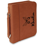 Butterflies Leatherette Bible Cover with Handle & Zipper - Large- Single Sided (Personalized)