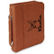 Butterflies Cognac Leatherette Bible Covers with Handle & Zipper - Main