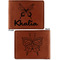 Butterflies Cognac Leatherette Bifold Wallets - Front and Back