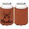 Butterflies Cognac Leatherette Can Sleeve - Single Sided Front and Back