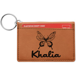 Butterflies Leatherette Keychain ID Holder (Personalized)