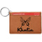 Butterflies Cognac Leatherette Keychain ID Holders - Front Credit Card