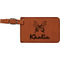 Butterflies Cognac Leatherette Luggage Tags