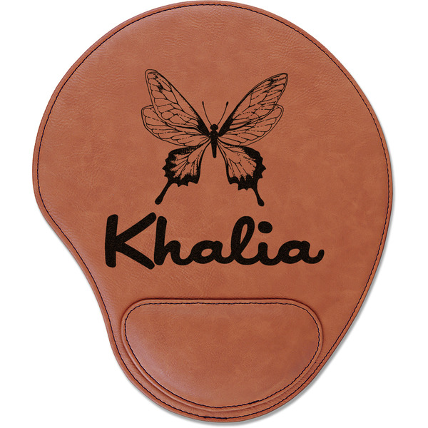 Custom Butterflies Leatherette Mouse Pad with Wrist Support (Personalized)