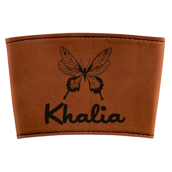 Custom Butterflies Leatherette Cup Sleeve (Personalized)