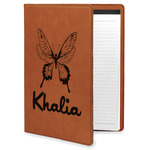 Butterflies Leatherette Portfolio with Notepad - Large - Single Sided (Personalized)