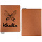 Butterflies Cognac Leatherette Portfolios with Notepad - Large - Single Sided - Apvl
