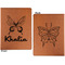 Butterflies Cognac Leatherette Portfolios with Notepad - Small - Double Sided- Apvl