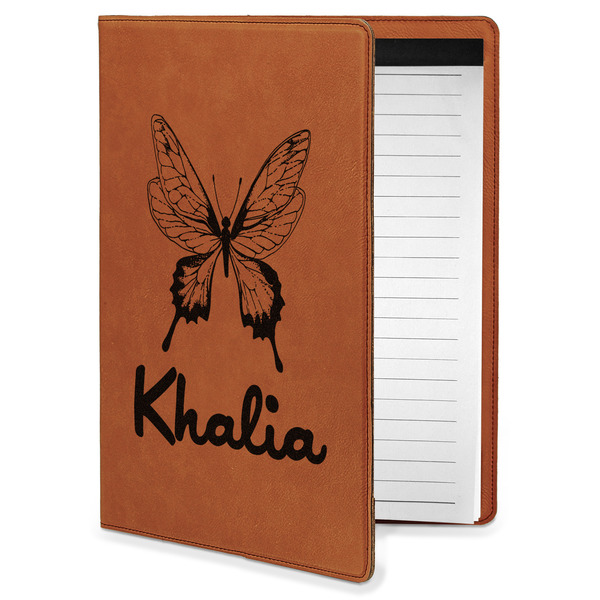 Custom Butterflies Leatherette Portfolio with Notepad - Small - Single Sided (Personalized)