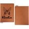 Butterflies Cognac Leatherette Portfolios with Notepad - Small - Single Sided- Apvl