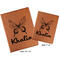 Butterflies Cognac Leatherette Portfolios with Notepads - Compare Sizes
