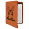 Butterflies Cognac Leatherette Zipper Portfolios with Notepad - Main