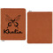 Butterflies Cognac Leatherette Zipper Portfolios with Notepad - Single Sided - Apvl