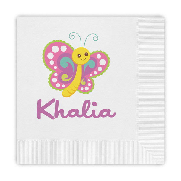 Custom Butterflies Embossed Decorative Napkins (Personalized)
