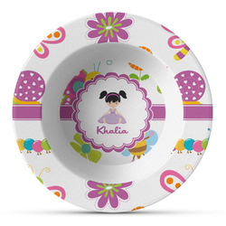Butterflies Plastic Bowl - Microwave Safe - Composite Polymer (Personalized)