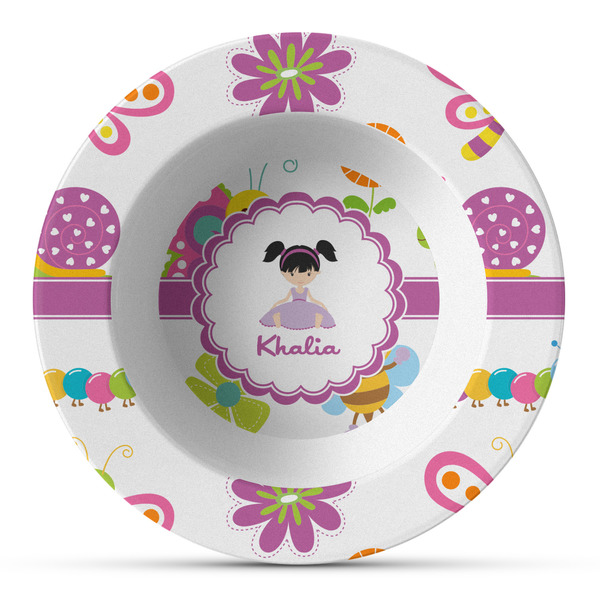Custom Butterflies Plastic Bowl - Microwave Safe - Composite Polymer (Personalized)