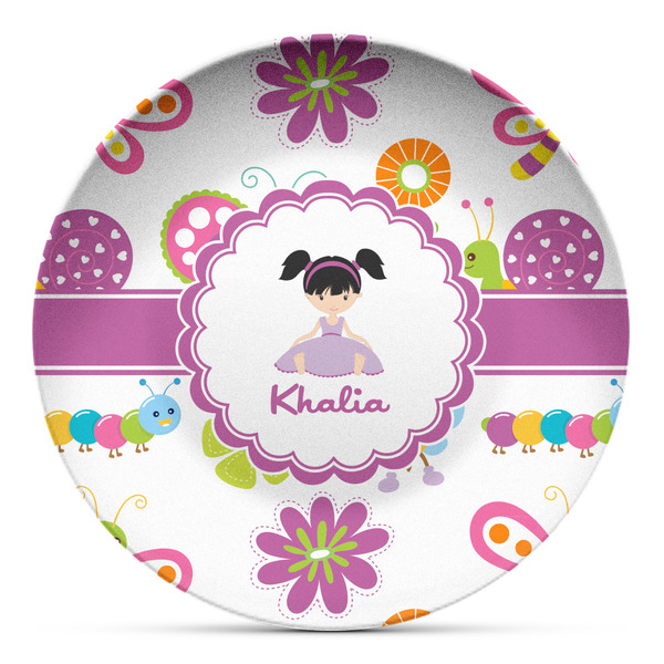 Custom Butterflies Microwave Safe Plastic Plate - Composite Polymer (Personalized)