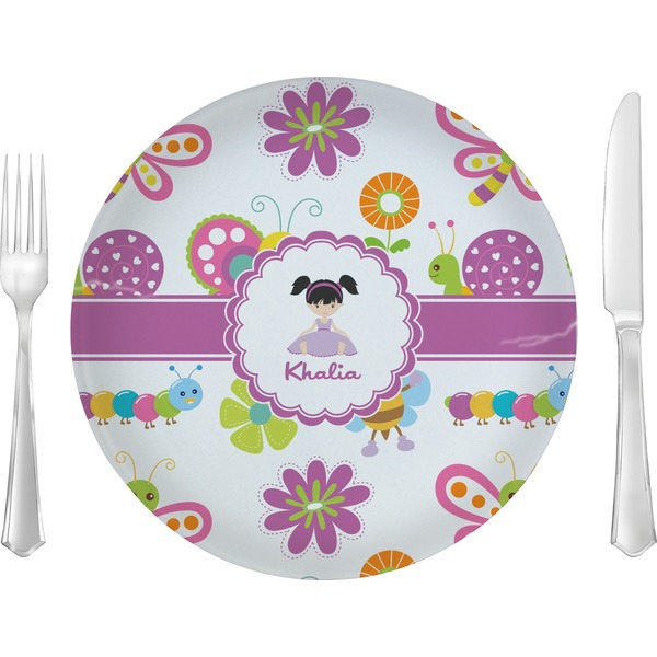 Custom Butterflies Glass Lunch / Dinner Plate 10" (Personalized)