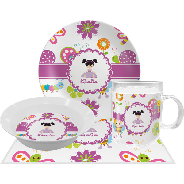 Custom Butterflies Dinner Set - Single 4 Pc Setting w/ Name or Text