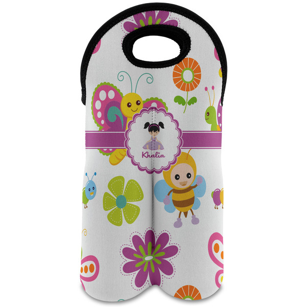 Custom Butterflies Wine Tote Bag (2 Bottles) (Personalized)