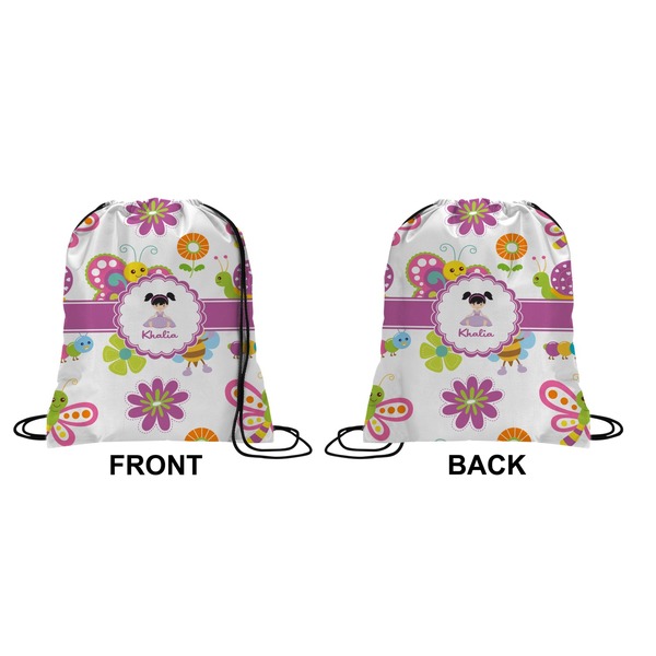 Butterflies Drawstring Backpack Front & Back Small
