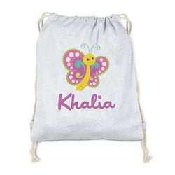 Butterflies Drawstring Backpack - Sweatshirt Fleece - Double Sided (Personalized)