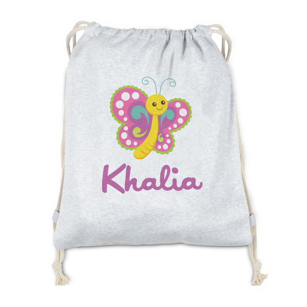 Custom Butterflies Drawstring Backpack - Sweatshirt Fleece - Single Sided (Personalized)