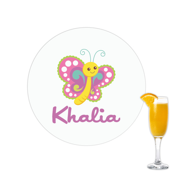 Custom Butterflies Printed Drink Topper - 2.15" (Personalized)