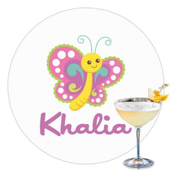 Custom Butterflies Printed Drink Topper - 3.5" (Personalized)