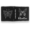 Butterflies Leather Binder - 1" - Black- Back Spine Front View