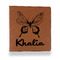 Butterflies Leather Binder - 1" - Rawhide - Front View