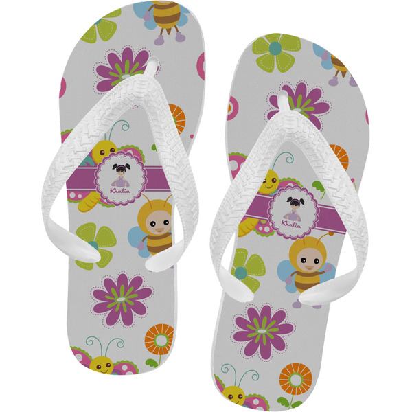 Custom Butterflies Flip Flops - Medium (Personalized)