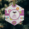 Butterflies Frosted Glass Ornament - Hexagon (Lifestyle)