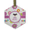 Butterflies Flat Glass Ornament - Hexagon w/ Name or Text