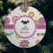 Butterflies Frosted Glass Ornament - Round (Lifestyle)
