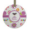 Butterflies Frosted Glass Ornament - Round