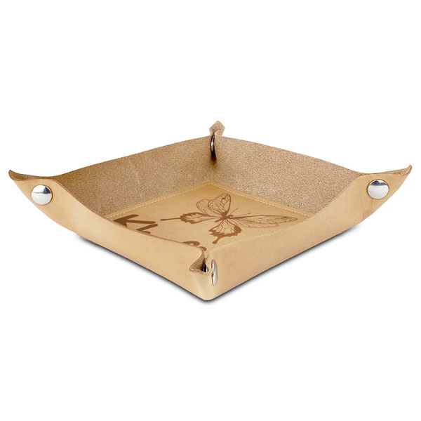 Butterflies Genuine Leather Valet Trays - ANGLE (folded)