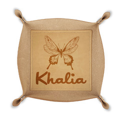Butterflies Genuine Leather Dice Tray (Personalized)