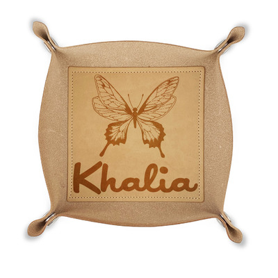 Butterflies Genuine Leather Valet Tray (Personalized)