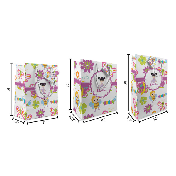 Butterflies Gift Bags - All Sizes - Dimensions